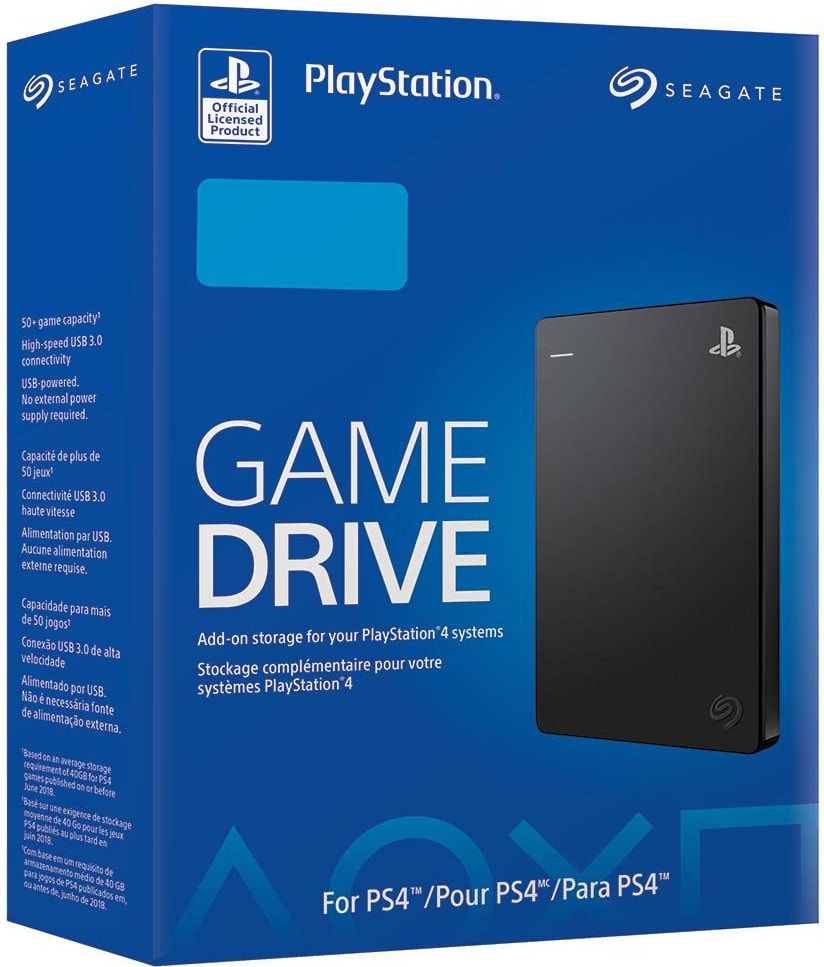 Seagate 2 TB Game Drive for PS4 Black with Blue trim - ONLINE ONLY