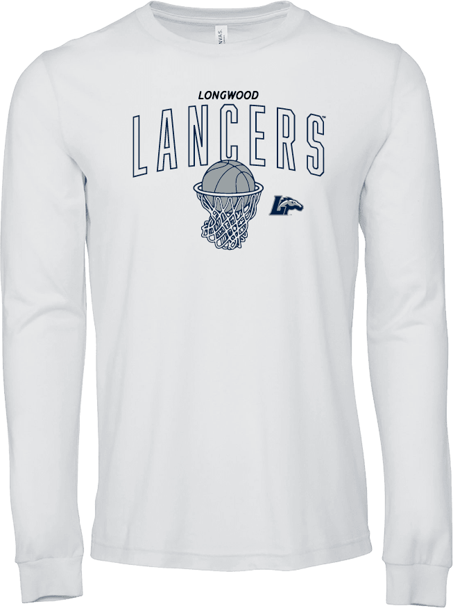 Longwood Bella + Canvas Jersey Cotton Long Sleeve T Shirt Longwood Lancers Basketball - Net - ONLINE ONLY