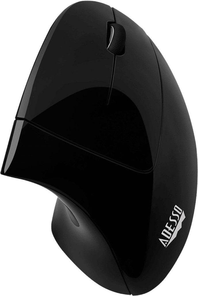 Adesso RF Wireless Vertical Ergonomic Optical Mouse, Black - ONLINE ONLY