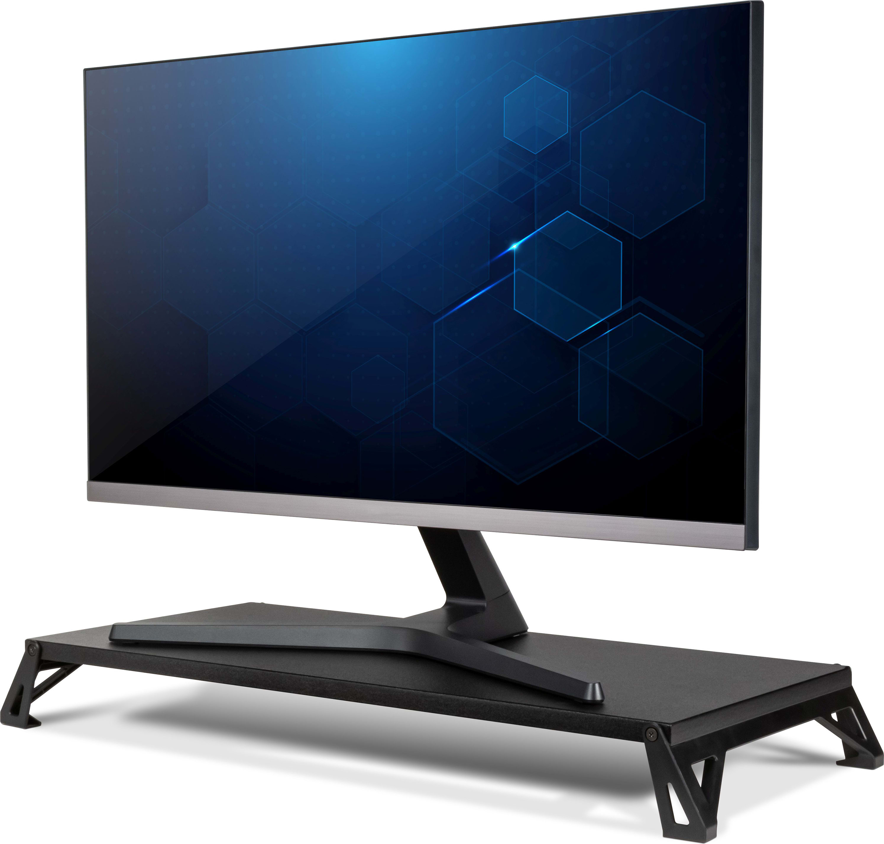 Allsop Low Riser Adustable Monitor Stand, 12inx24inx2.5in, Black