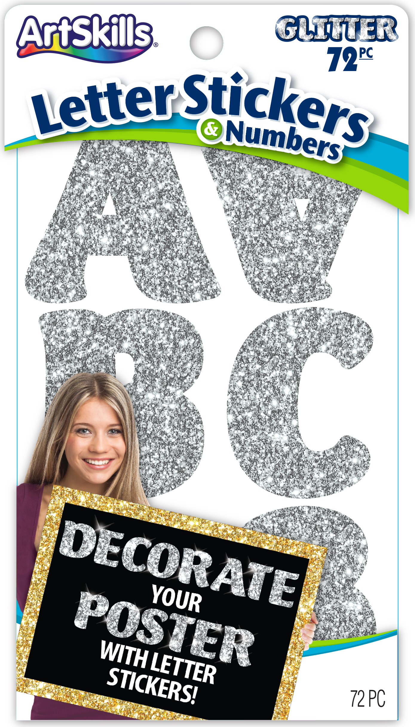 GLITTER LETTER & NUMBER SILVER