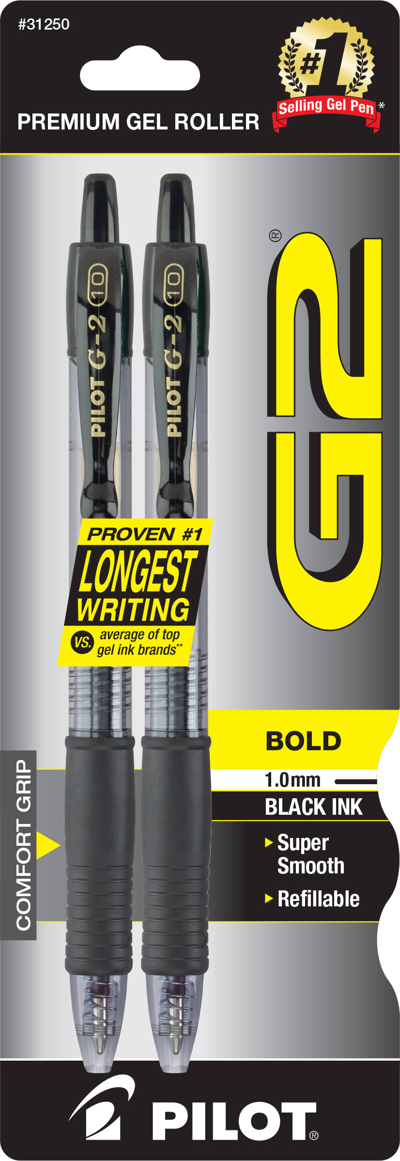 GEL G2 BOLD 2PK BLACK