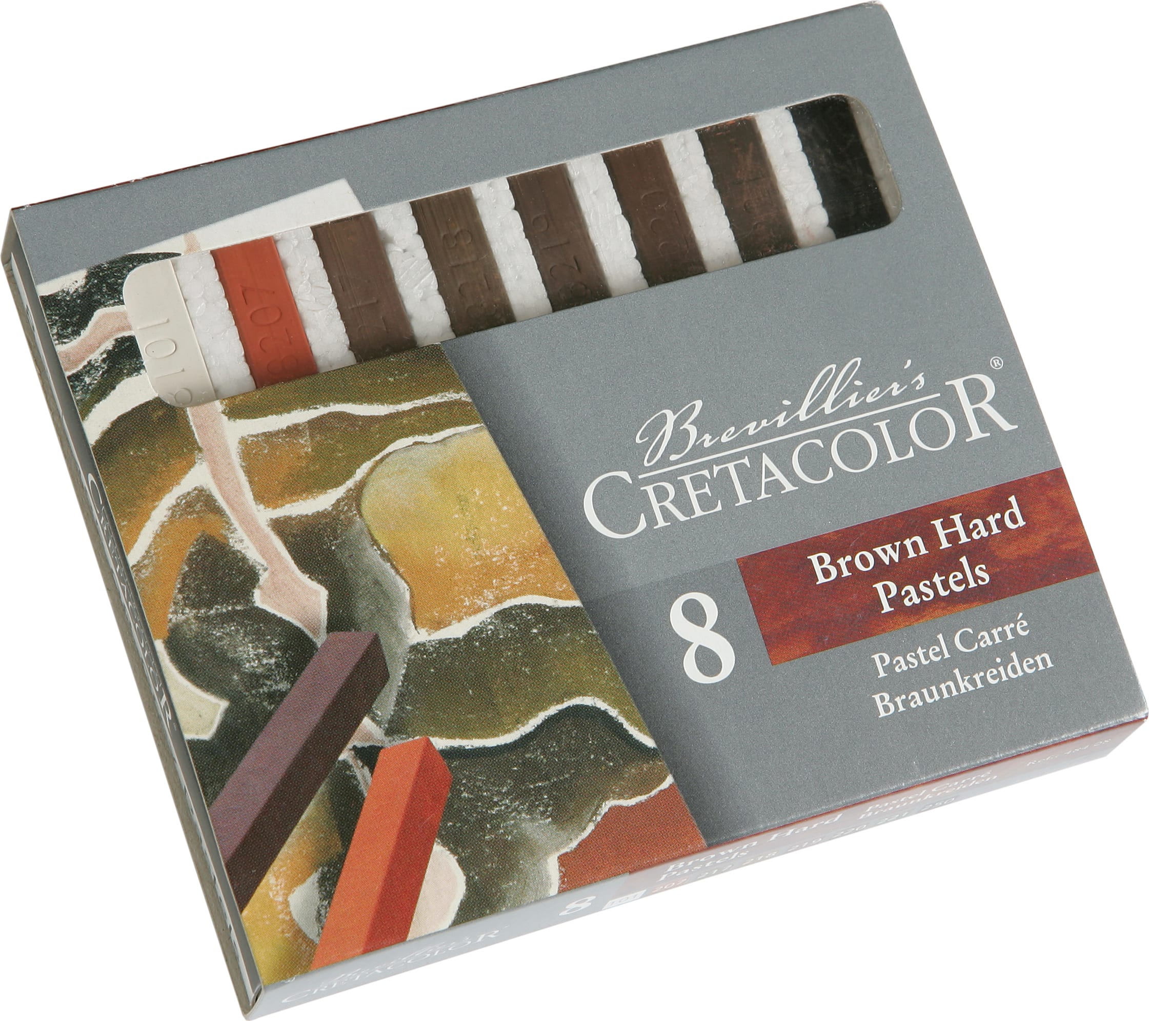 CARRE HARD PASTEL TIN SET OF 8 SANGUINE AND BROWN COLORS