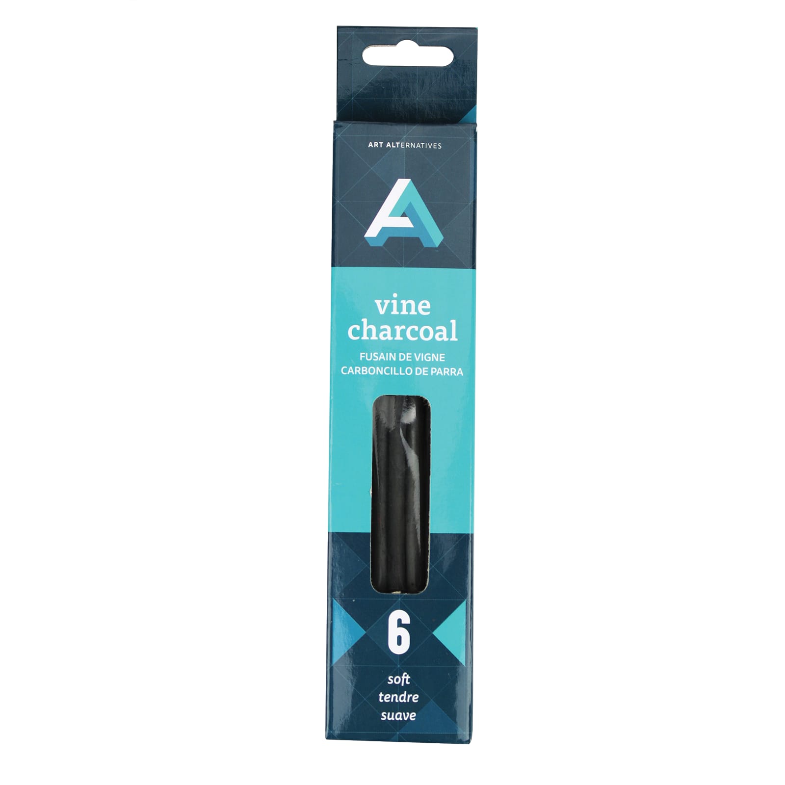 Charcoal Vine Thin Soft 6 Count In Box