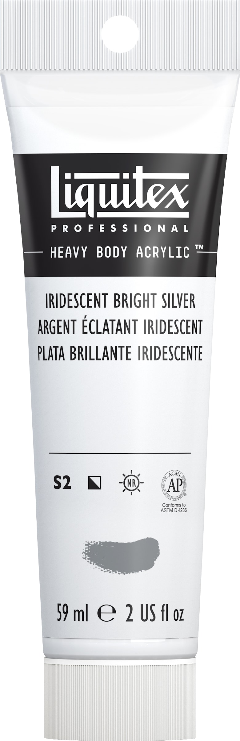 Heavy Body Acrylic 2oz Iridescent Bright Silver