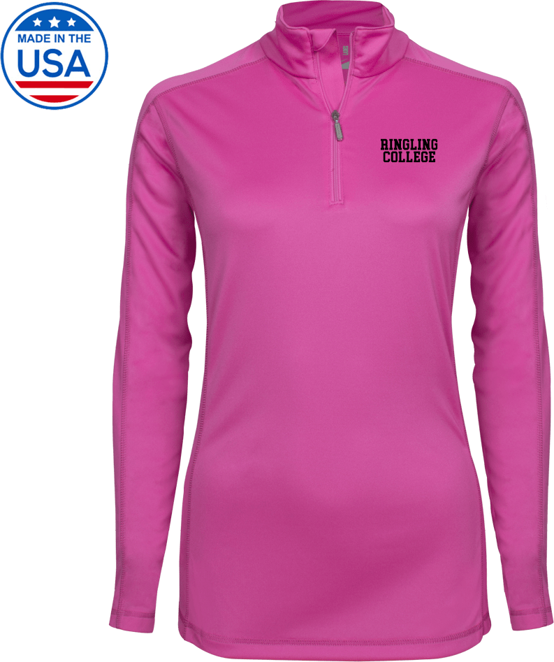 Ringling School Syntrel Womens Interlock 1/4 Zip Collegiate Ringling College - ONLINE ONLY