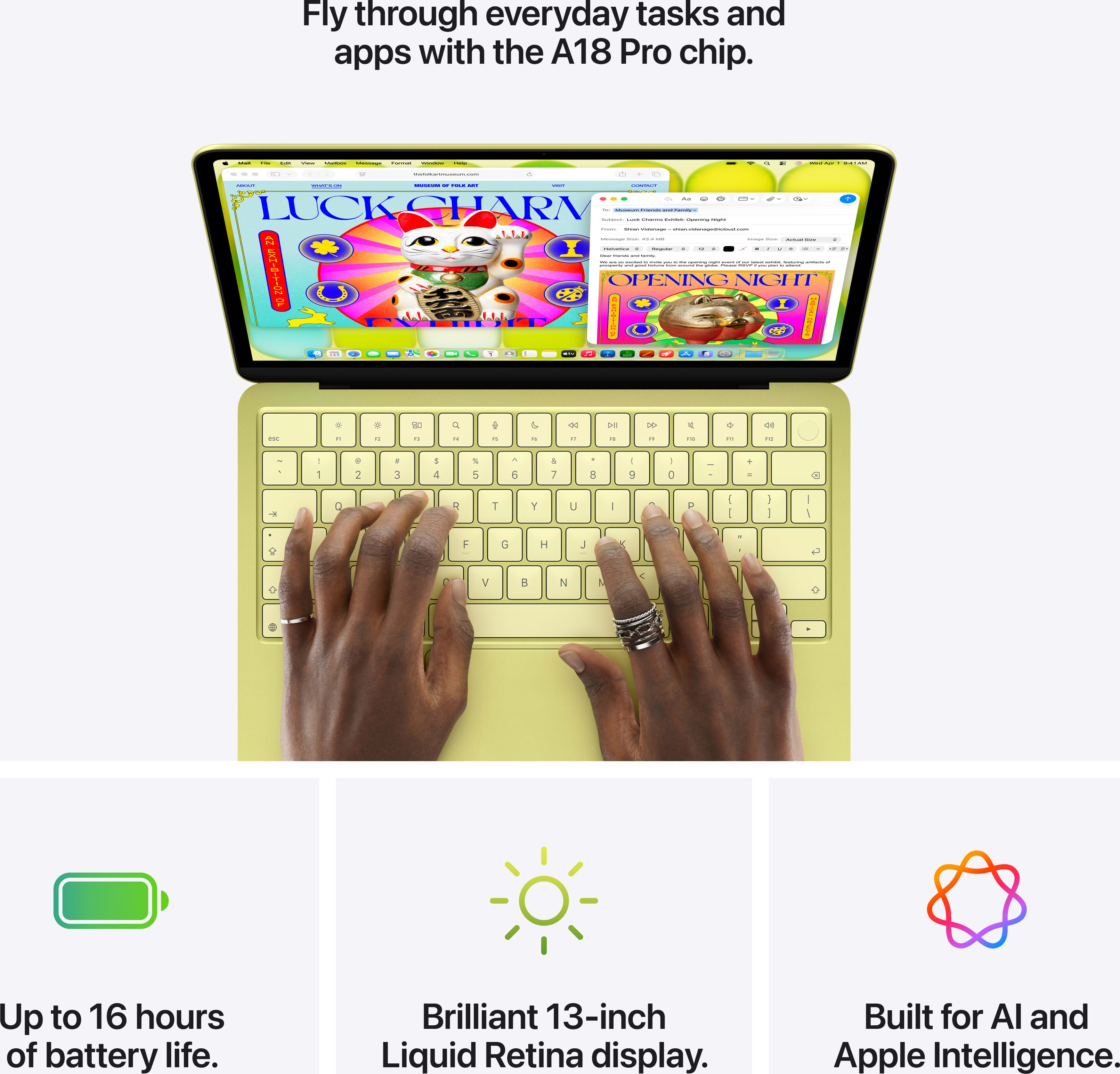 Apple 13-inch MacBook Neo: Apple A18 Pro chip with 6‑core CPU and 5‑core GPU, 8GB, 256GB SSD - Indigo