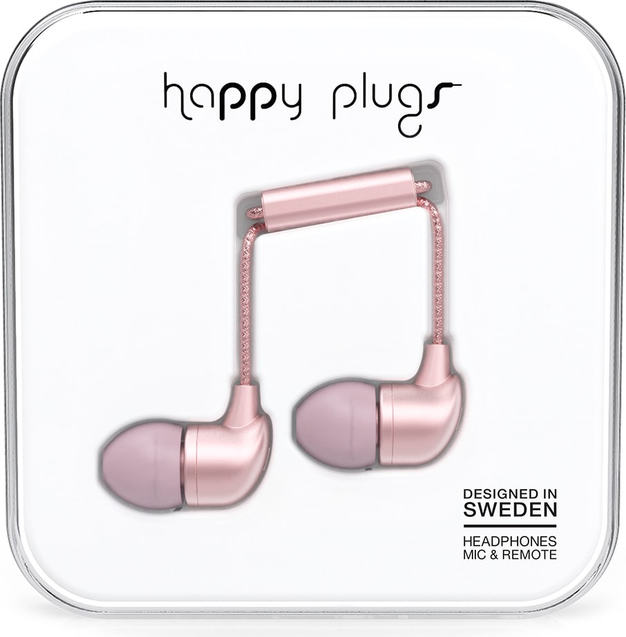Happy Plugs In- Ear Earbuds - Pink Gold