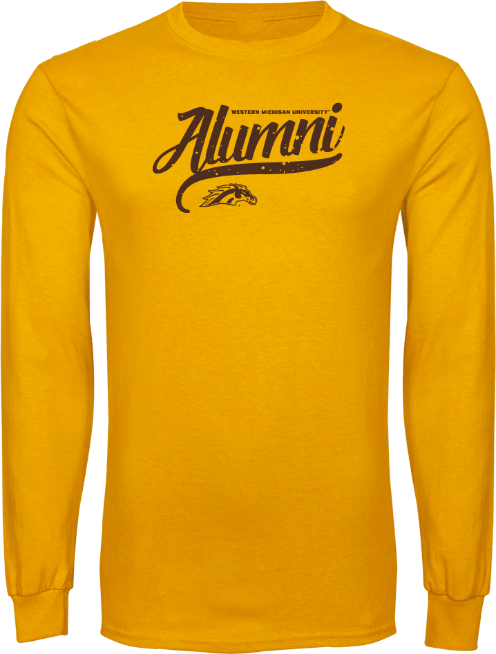 Western Michigan Long Sleeve T Shirt WMU Script Alumni - ONLINE ONLY