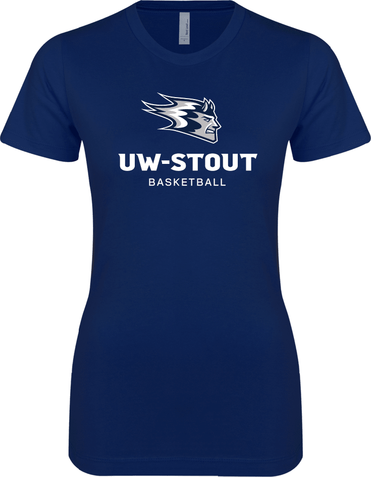 UW Stout Next Level Ladies SoftStyle Junior Fitted Tee Basketball - ONLINE ONLY