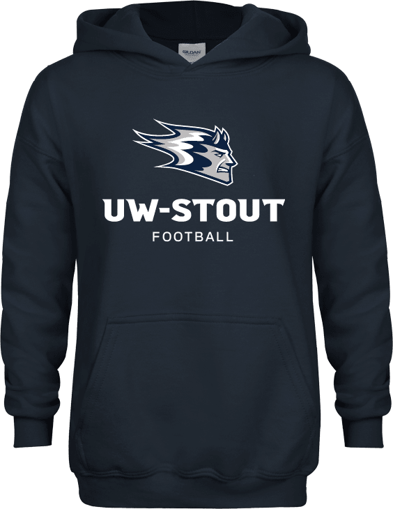 UW Stout Youth Fleece Hoodie Football - ONLINE ONLY