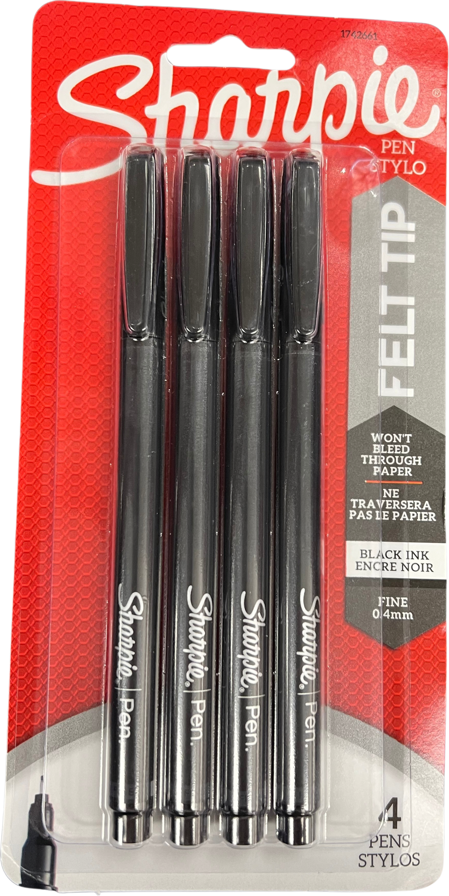 SHARPIE PEN BLK 4CT FINE