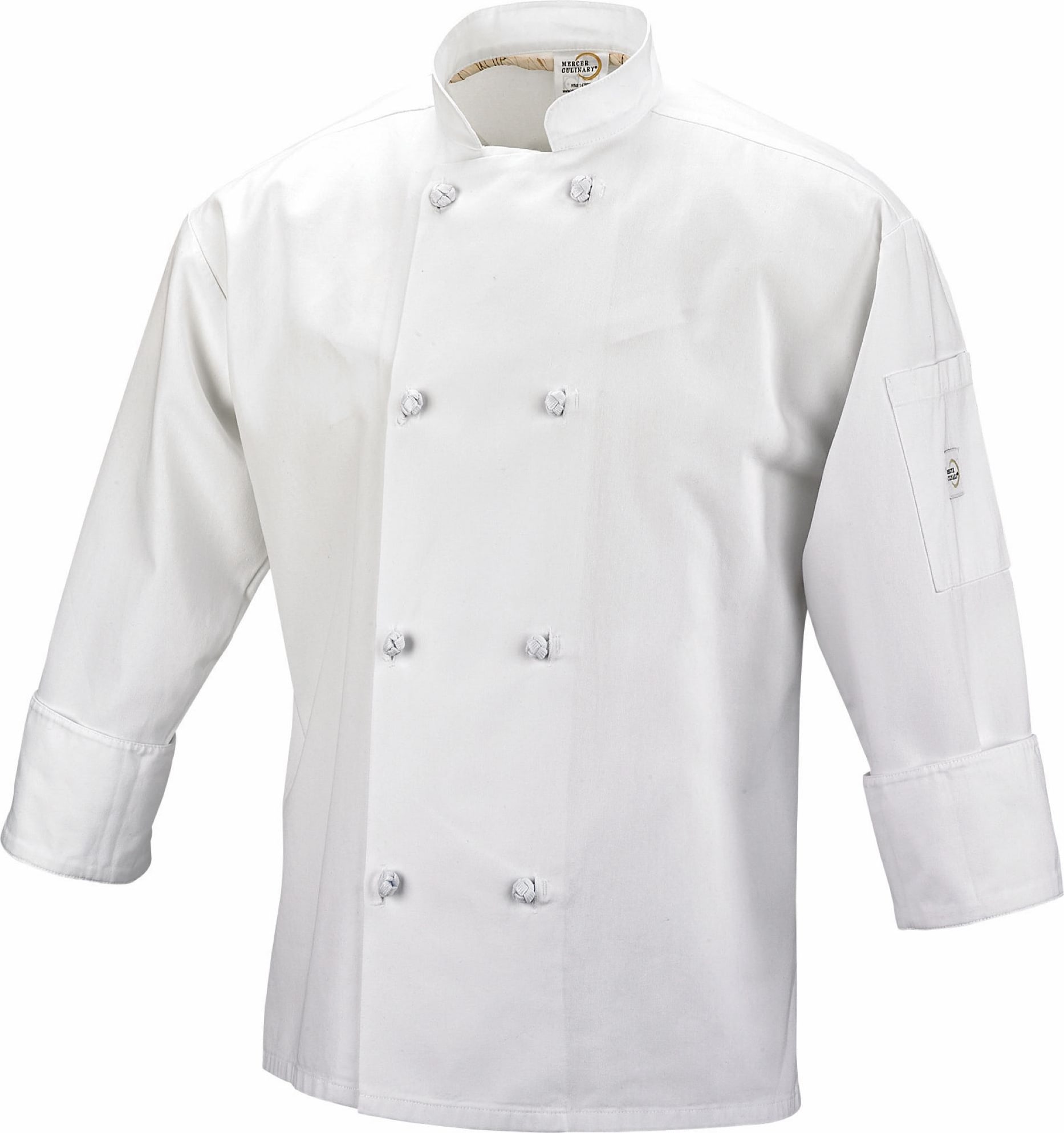 Cook Jacket.  Color: White.  Cloth Knot Buttons.  Small.