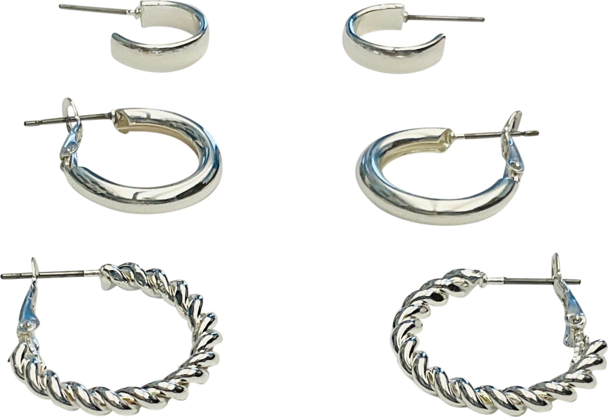 EAR TRIO SMALL HOOPS SILVER