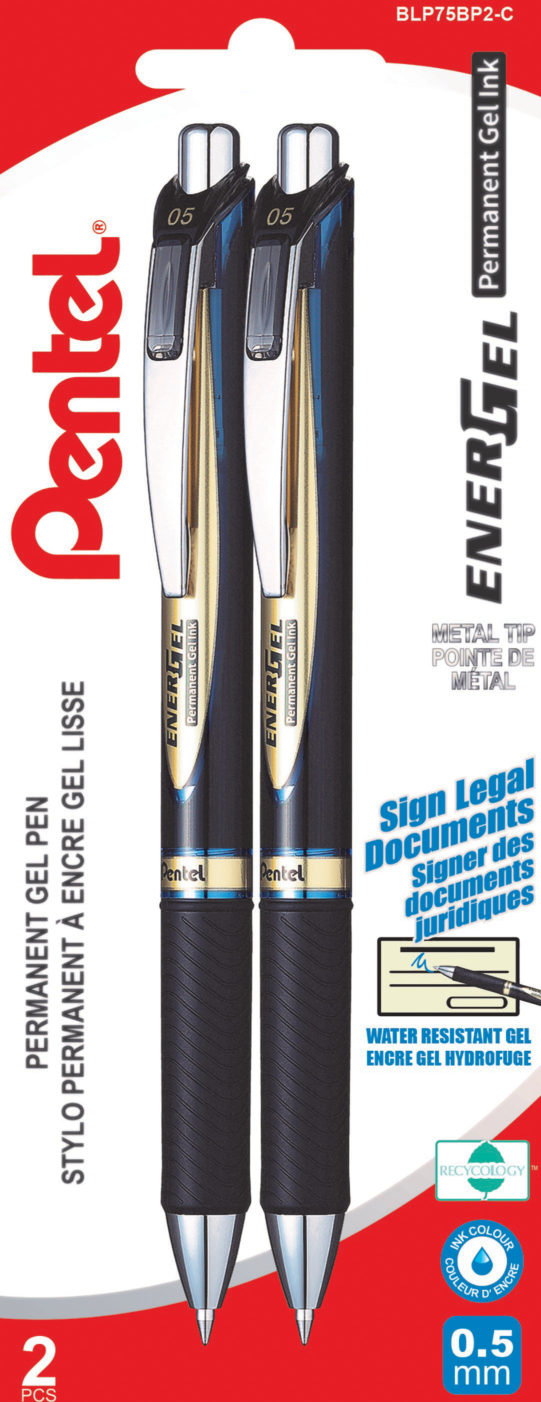 ENERGEL PERMANENT RET .5MM BLU