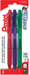 ENERGEL-X 0.7MM 3PC PK ASST
