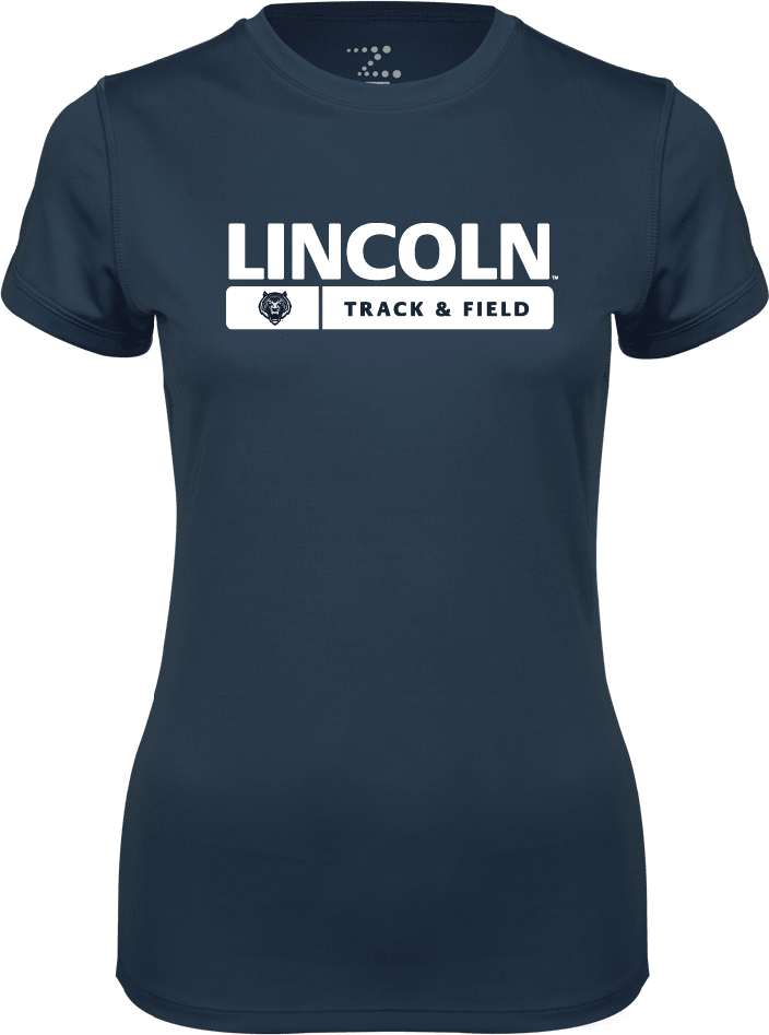 Lincoln  Ladies Syntrel Performance Tee Lincoln Track and Field Bar - ONLINE ONLY