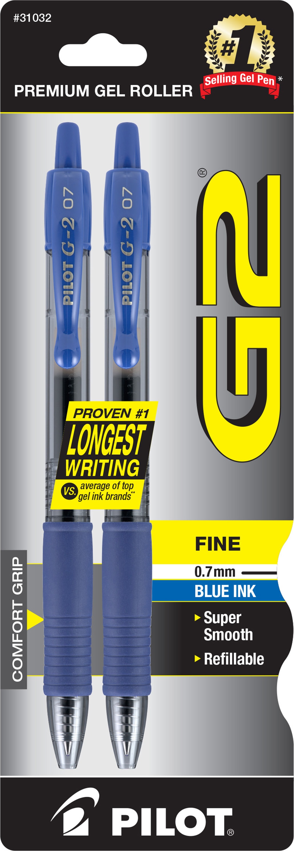 GEL PEN G2 2PK BLU