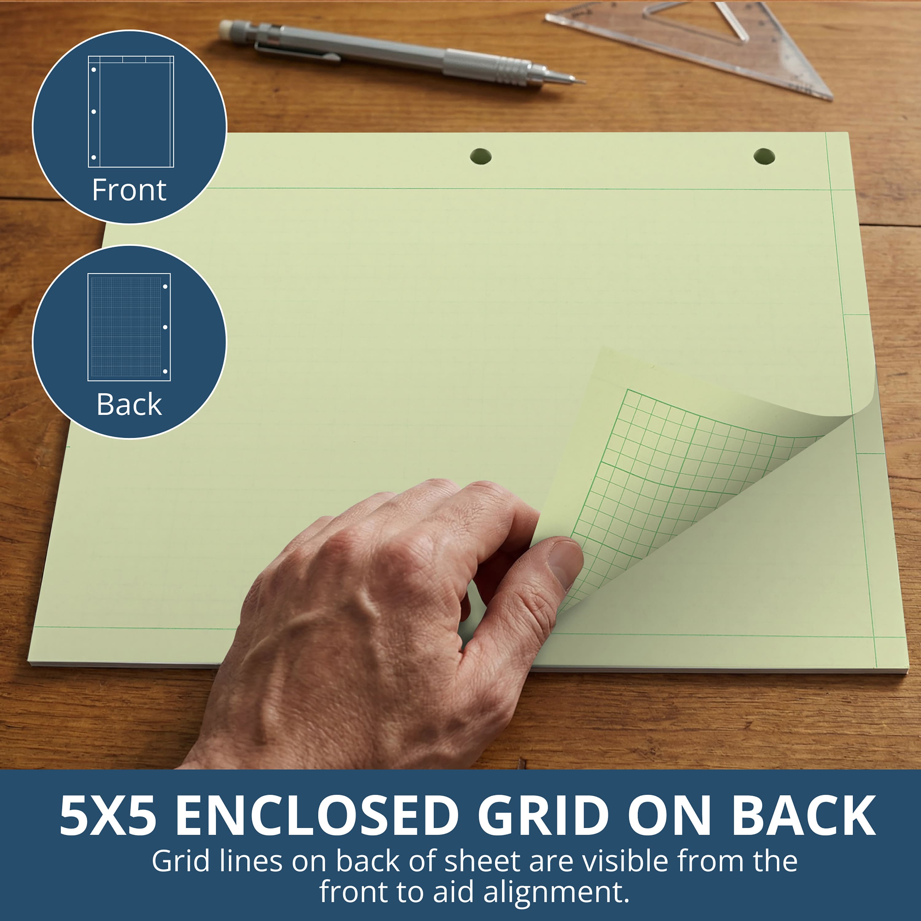 ENGR. PAD 8.5 x 11 GREEN 200