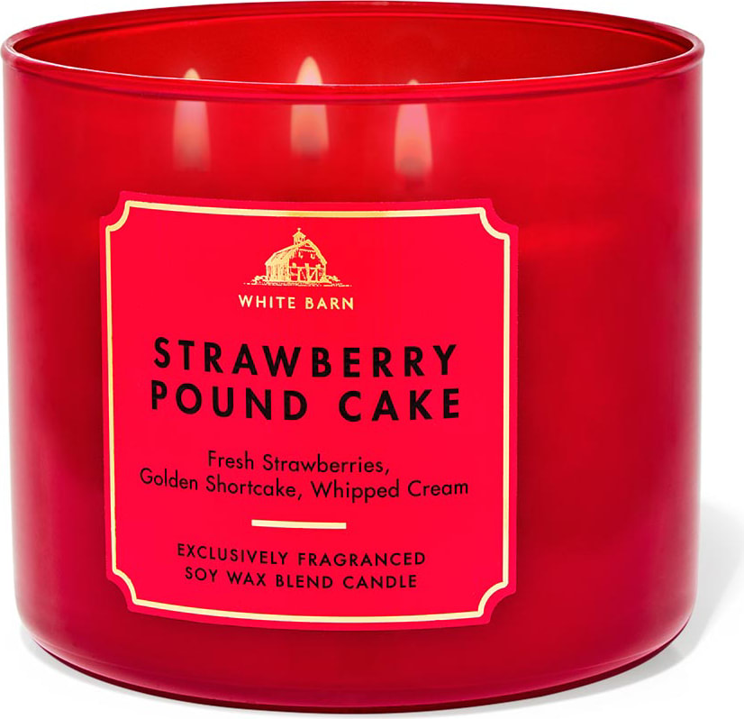 Strawberry Pound Cake Scented 3-Wick Candle