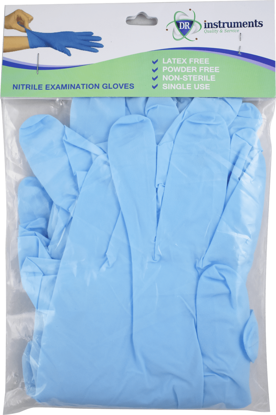 NITRILE EXAM GLOVES - POWDER FREE, 5 PAIRS SIZE M