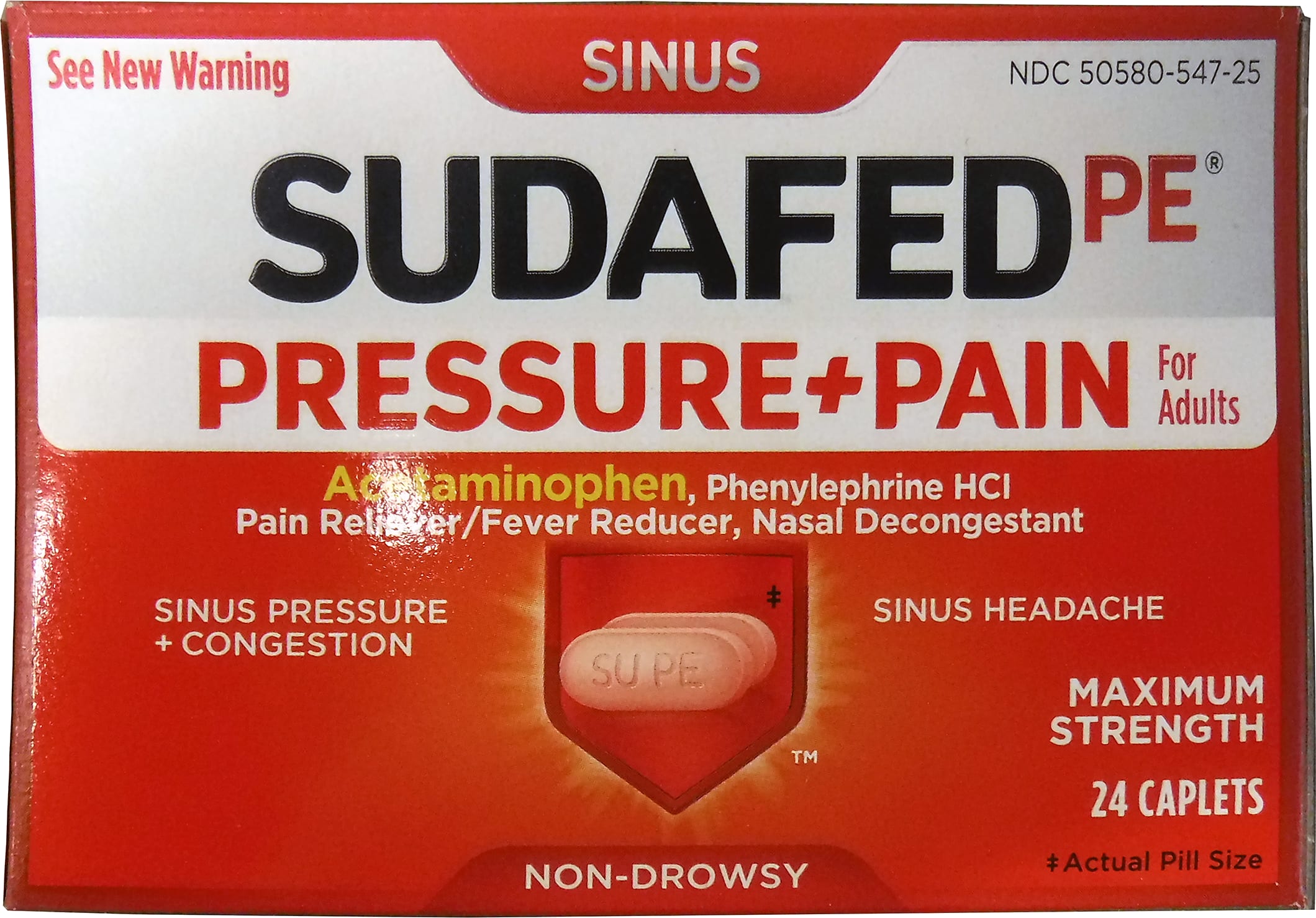 SUDAFED 24CT PE PRESSURE&PAIN