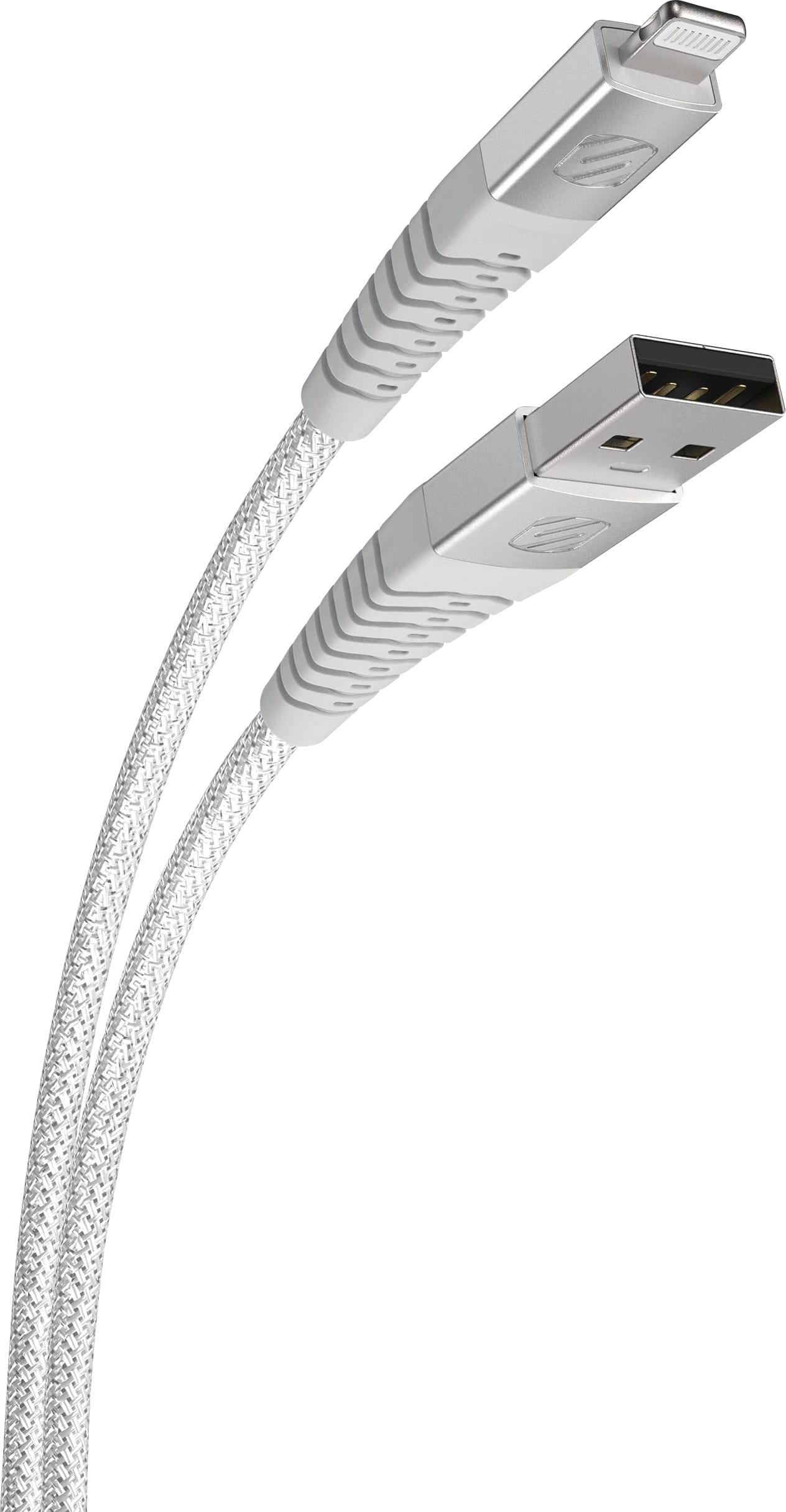 Scosche Strikeline Heavy Duty Lightning Charge and Sync Cable 4ft USB-A to Lightning, White - ONLINE ONLY