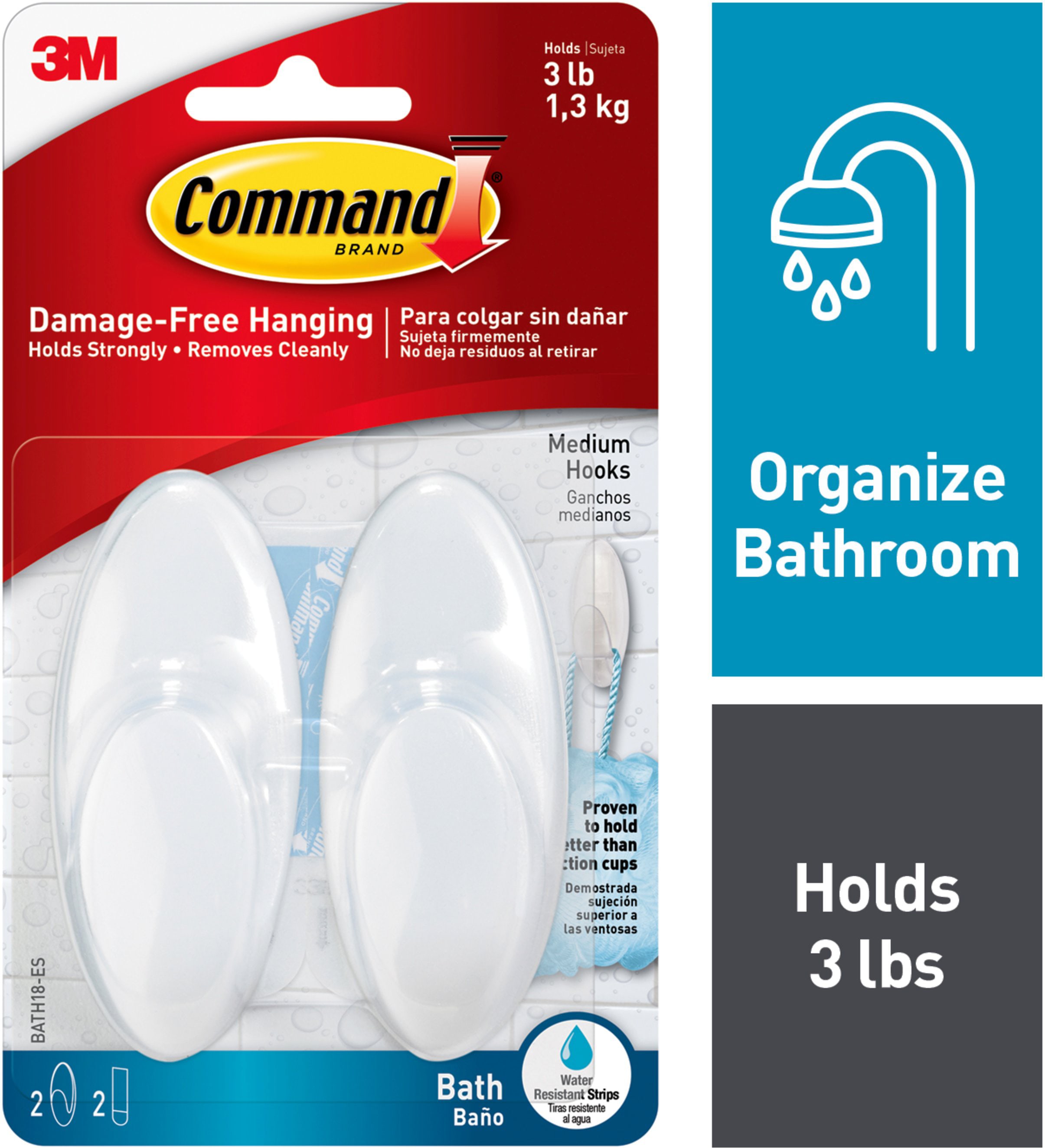 MED BATH HOOK 3 LB 2PK