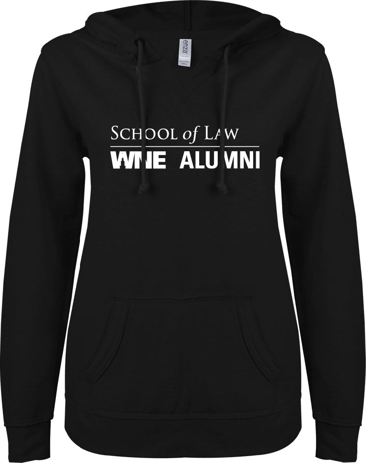 Western New England ENZA Ladies V Notch Raw Edge Fleece Hoodie School of Law Alumni - ONLINE ONLY
