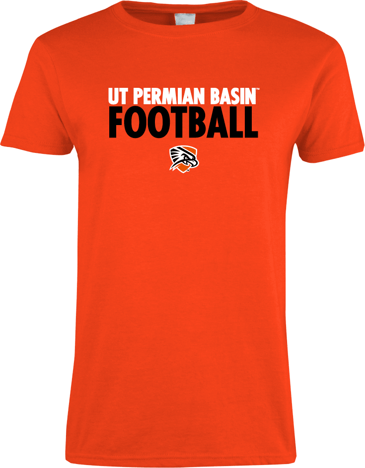 UT Permian Basin Ladies T Shirt UT Permian Basin Football Stacked - ONLINE ONLY