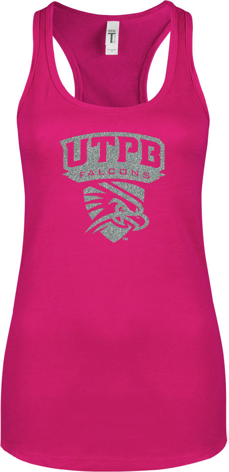 UT Permian Basin Next Level Ladies Ideal Racerback Tank Official Logo Glitter - ONLINE ONLY