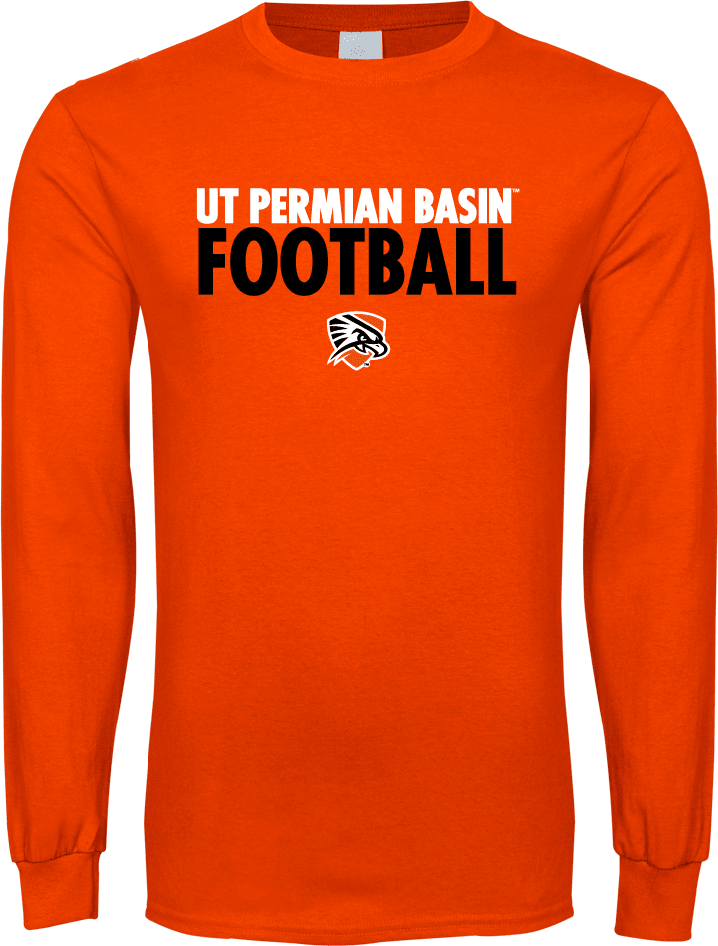 UT Permian Basin Long Sleeve T Shirt UT Permian Basin Football Stacked - ONLINE ONLY