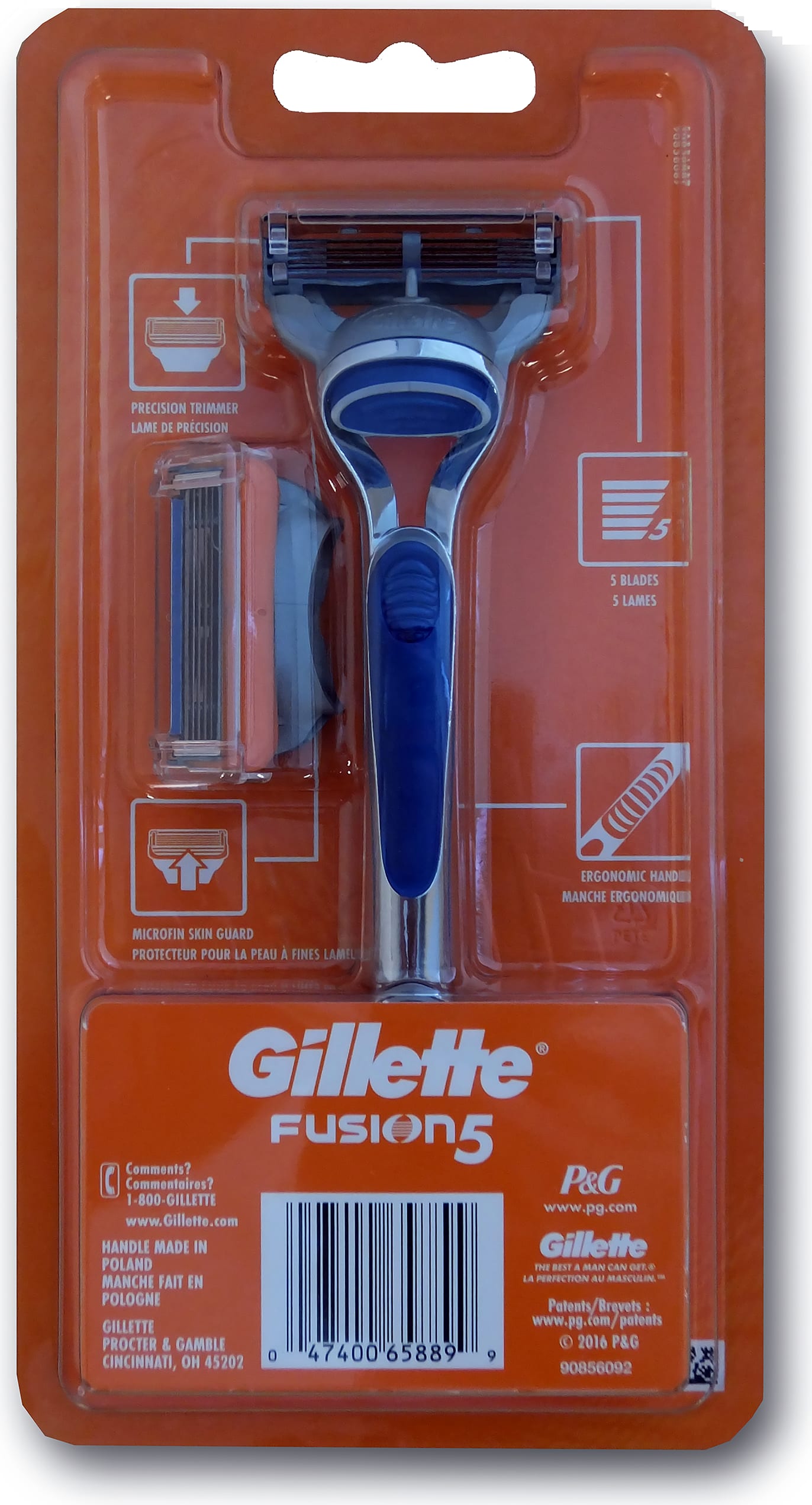 GILLETTE FUSN 5 RAZOR +2 CARTS