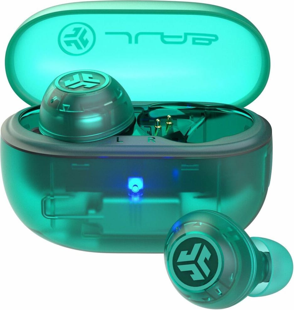 JLAB GO POP ANC TRUE WIRELESS EARBUDS in TRANSPARENT TEAL  - ONLINE ONLY