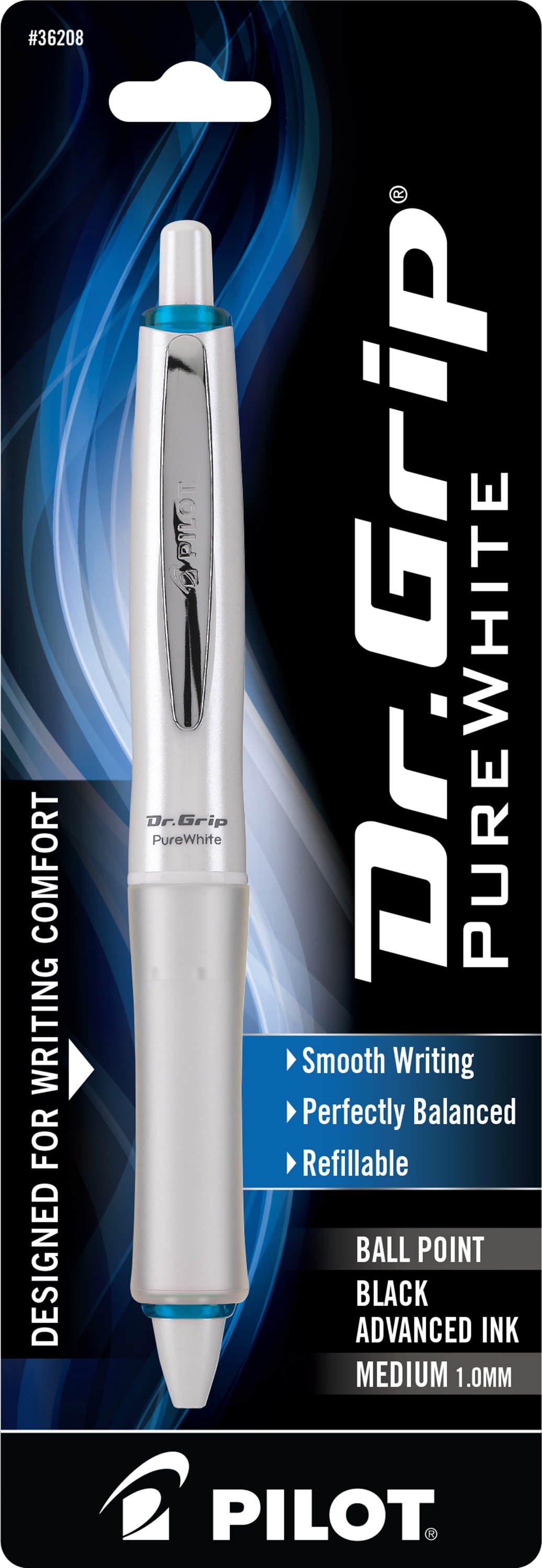 BALLPT DR GRIP WHT ASST BLK