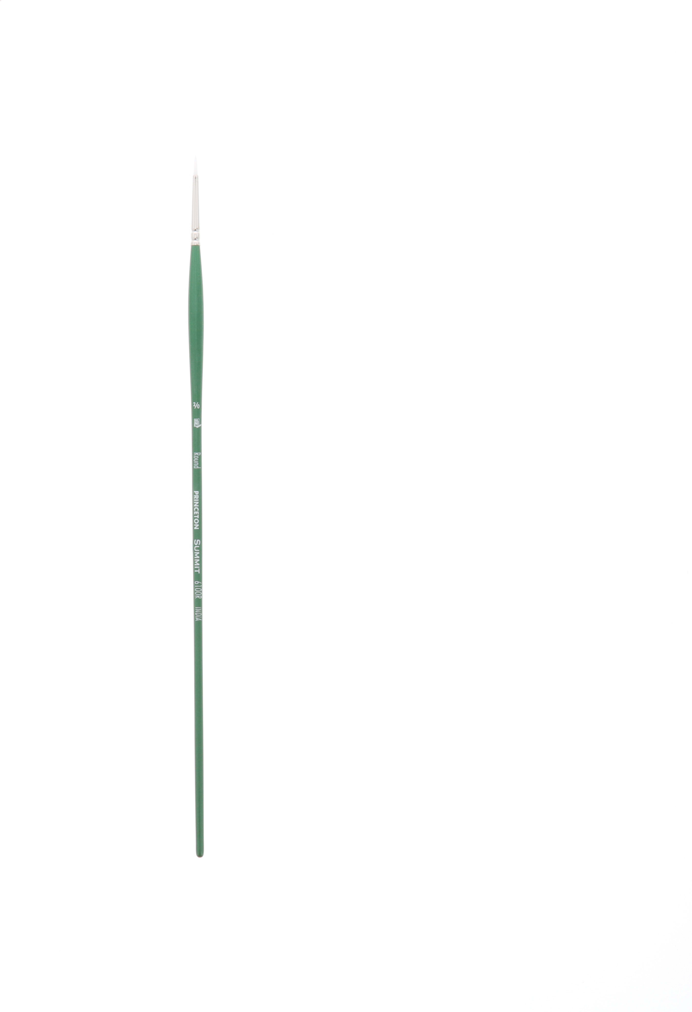 Summit White Synthetic Bristle Round 2/0 Long Handle