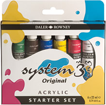 System 3 Acrylic Original Starter Set 6 Colors 22Ml