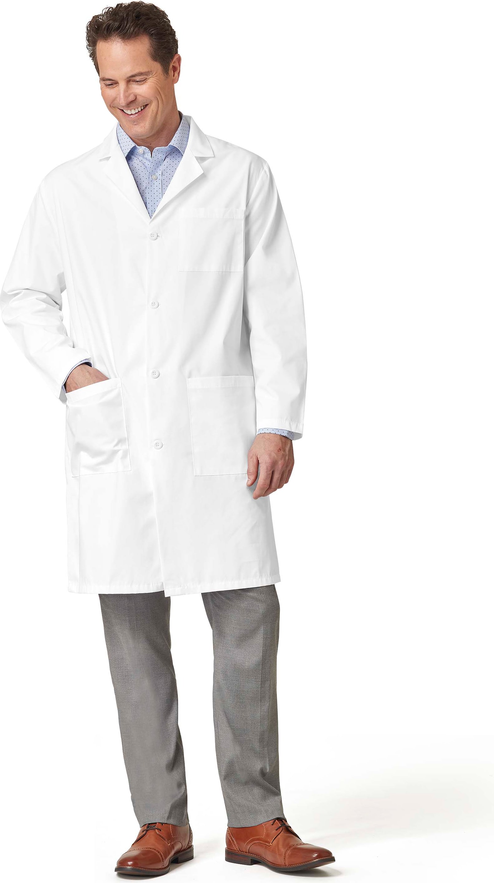 Unisex White Lab Coat Large Pockets Knee Length 2XL