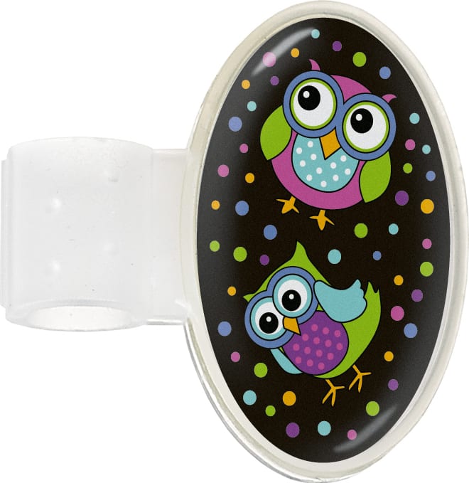 PRINTED STETHOSCOPE ID TAG-PARTY OWLS BLACK
