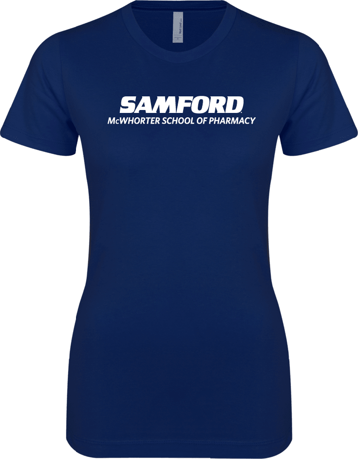 Samford Next Level Ladies SoftStyle Junior Fitted Tee McWhorter School of Pharmacy - ONLINE ONLY