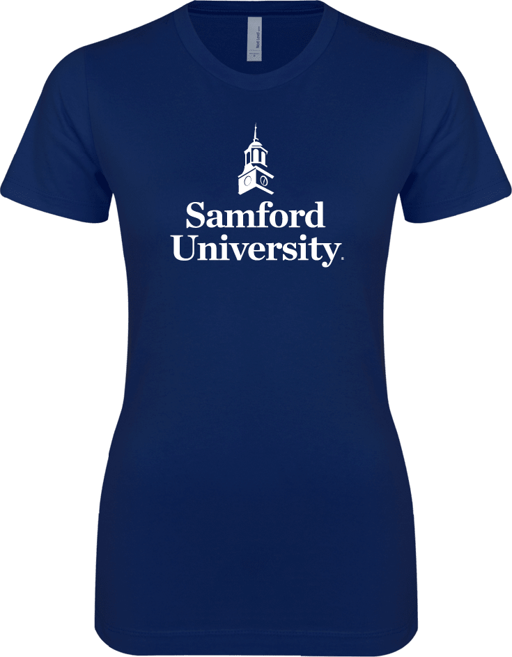 Samford Next Level Ladies SoftStyle Junior Fitted Tee Bell Tower Logo Stacked - ONLINE ONLY