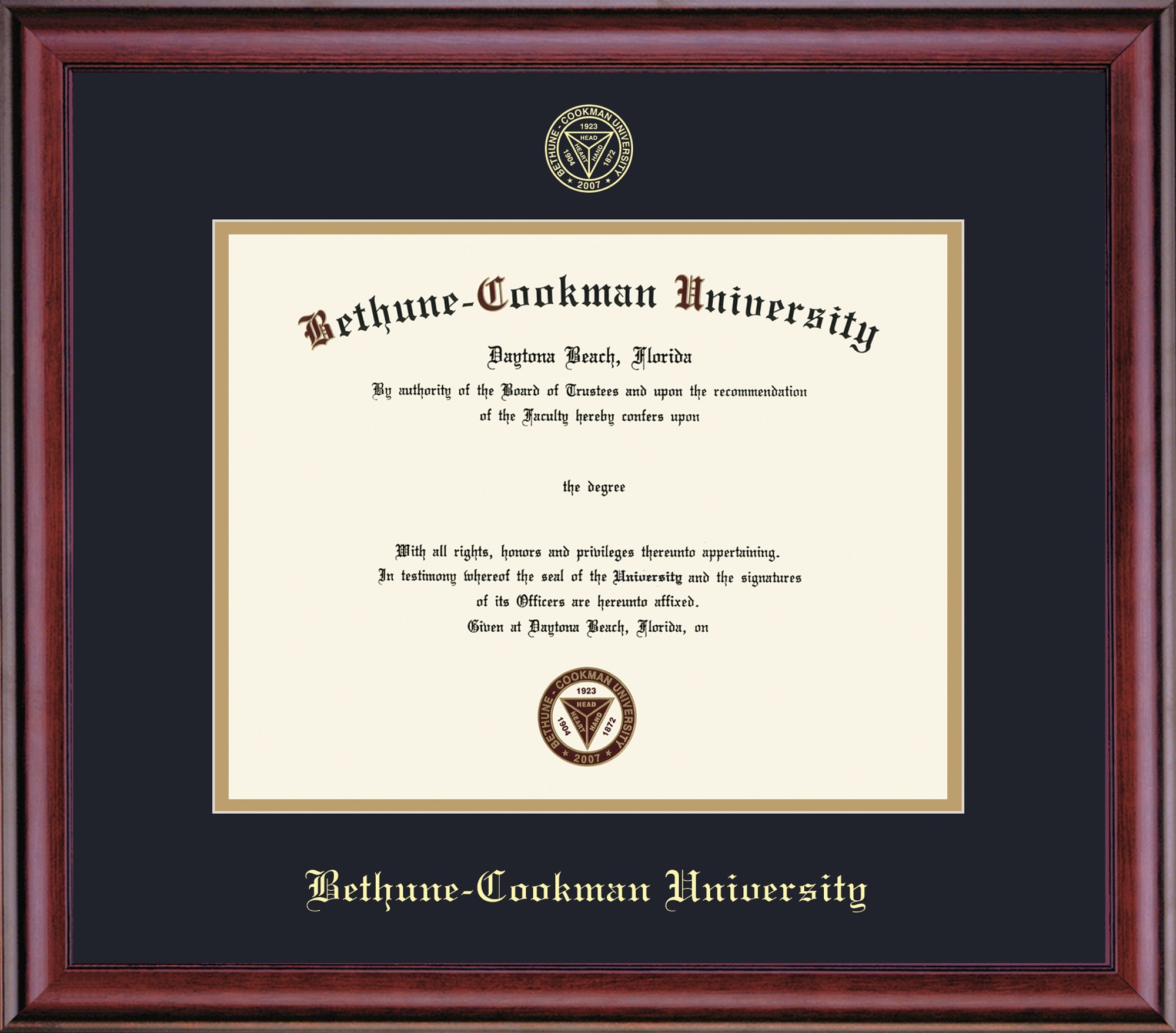 Bethune-Cookman University 8.5 x 11 Classic Diploma Frame
