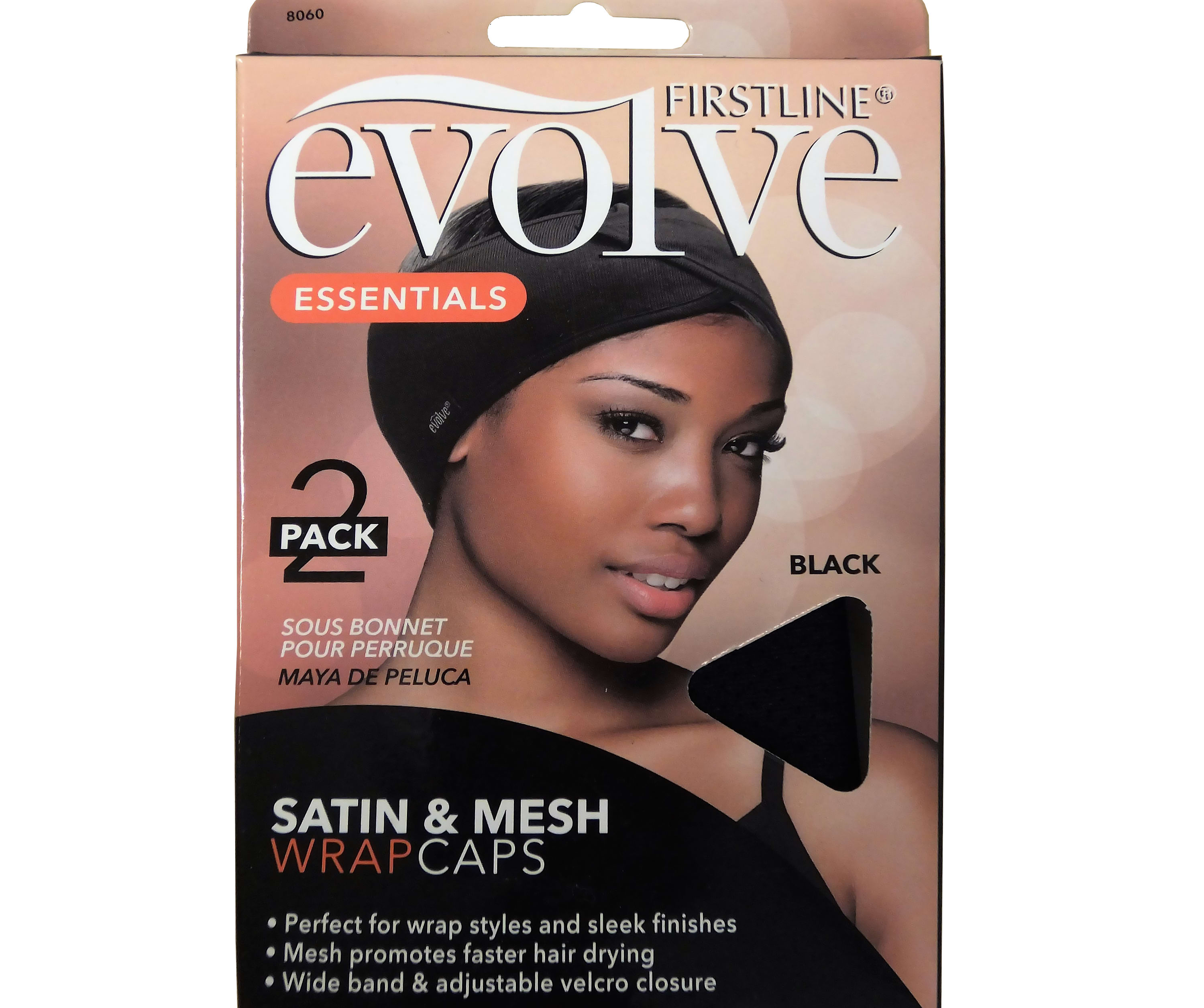 Evolve Satin Mesh Wrap Cap 2 ct