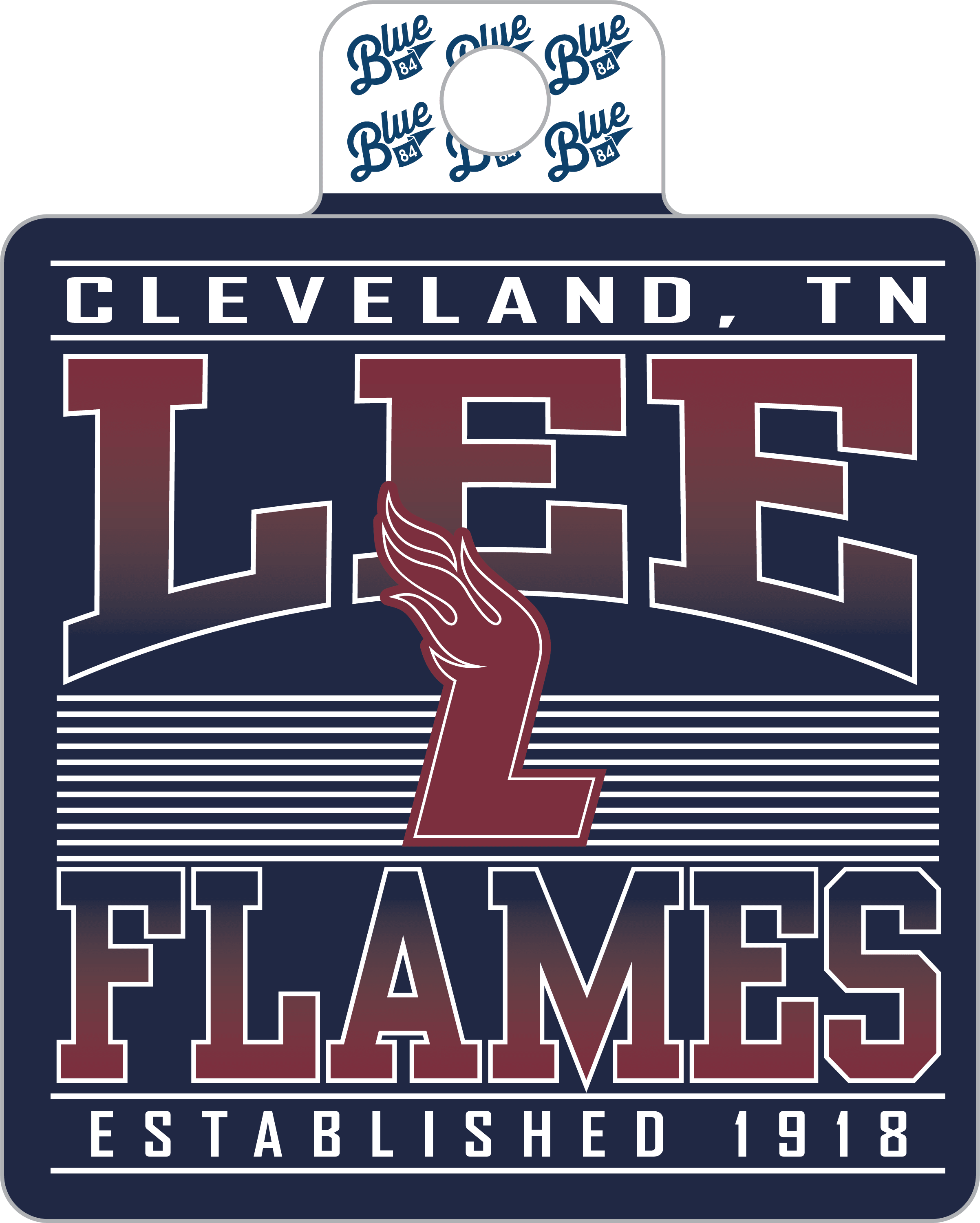 Lee University Flames Full Size Sticker