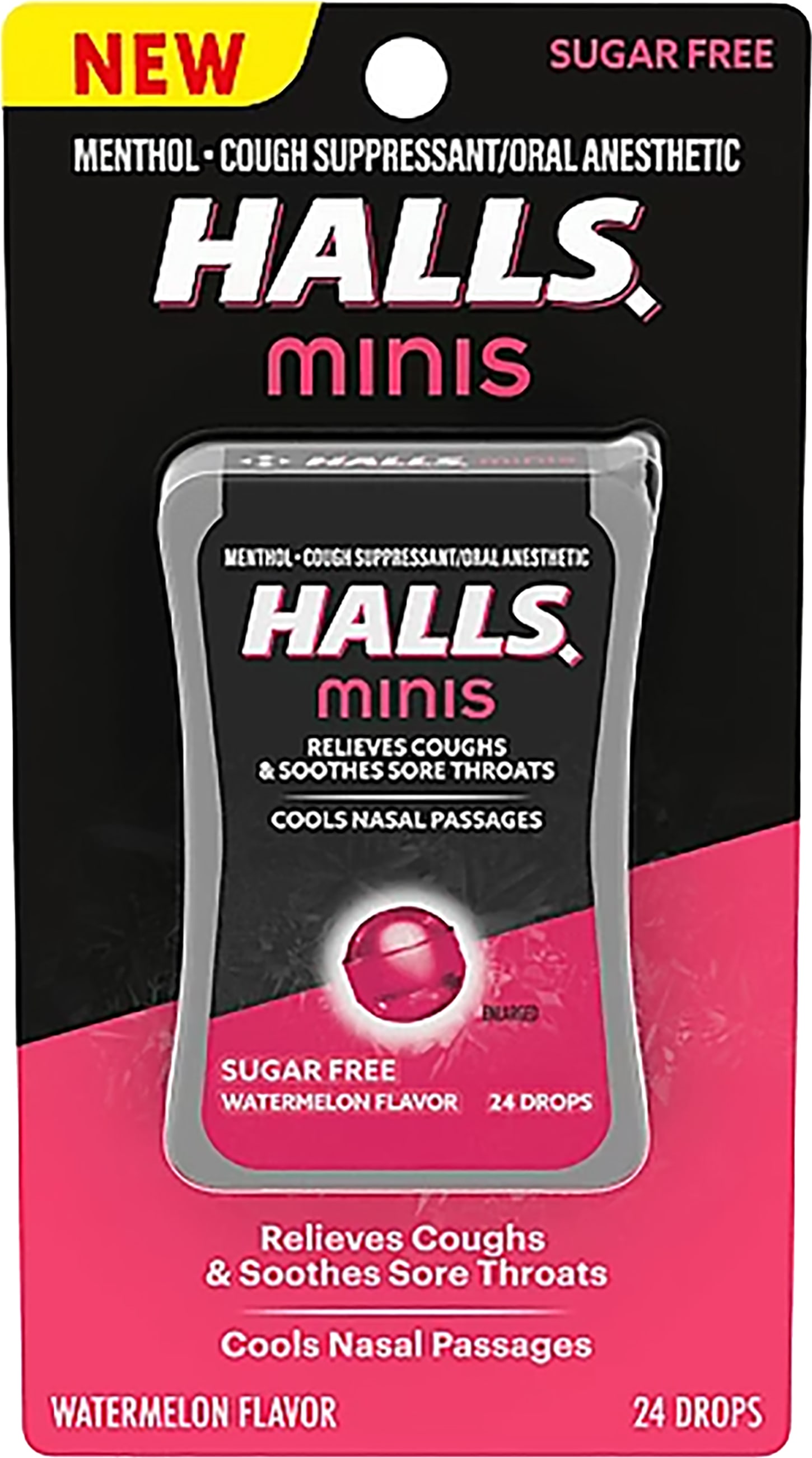 Halls Minis Sugar Free Watermelon - 24 count