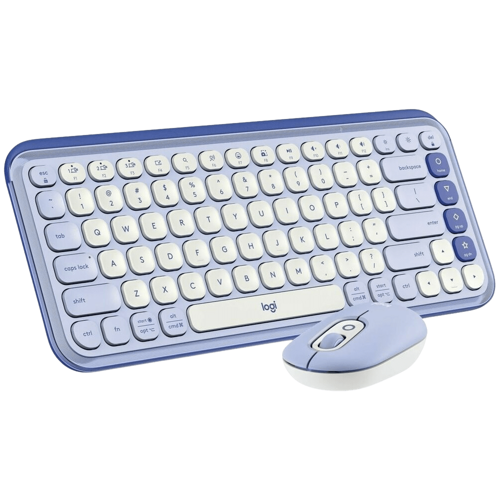 LOGITECH POP ICON COMBO KEYBOARD & MOUSE in LILAC/OFF-WHITE - ONLINE ONLY