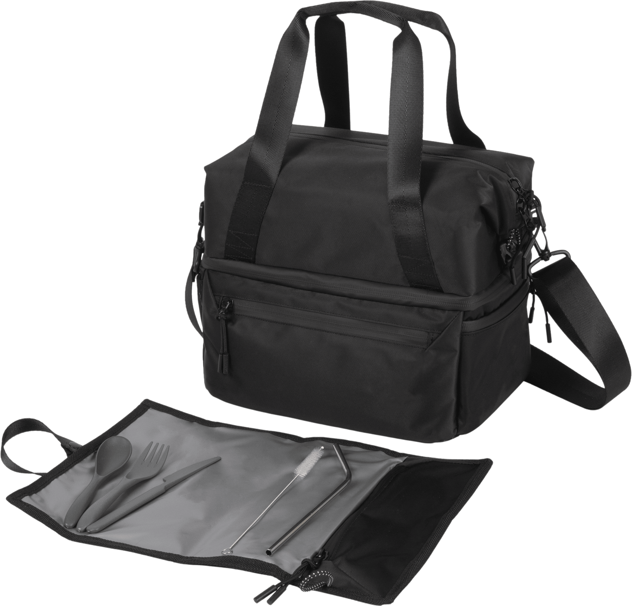 Recycled Lunch Bag Cooler with Utensils