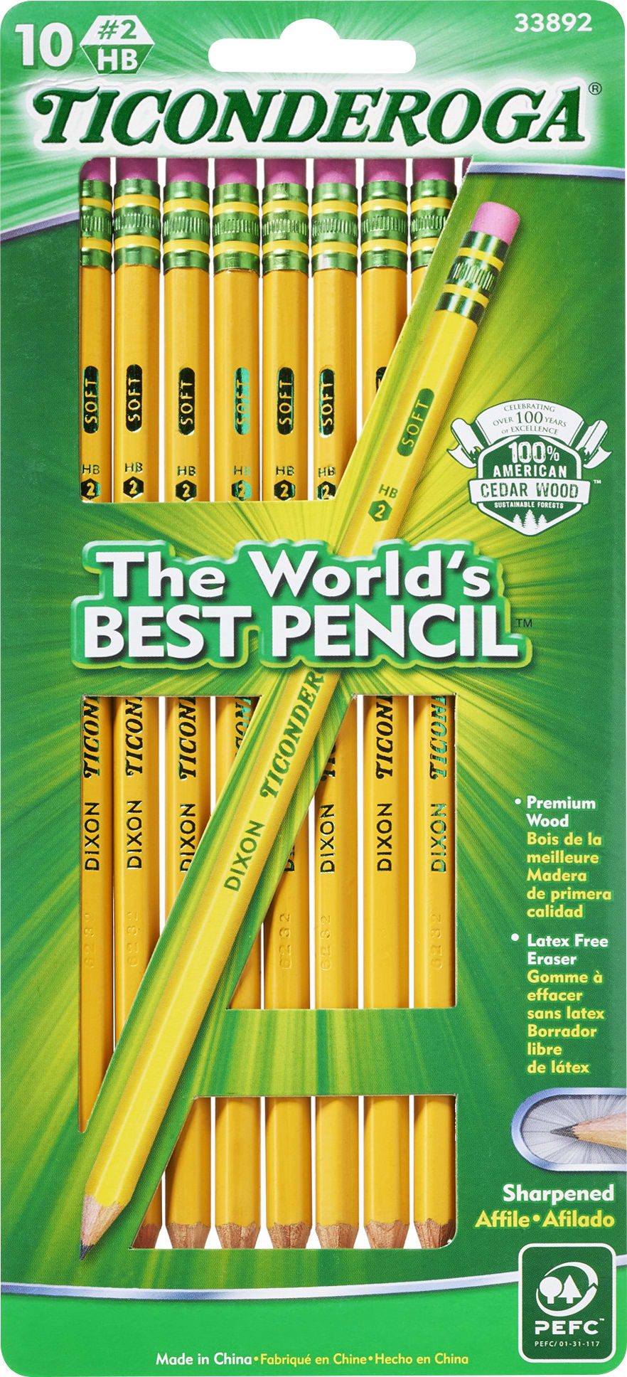 PENCIL 10 CT TICONDEROGA PRESHRP