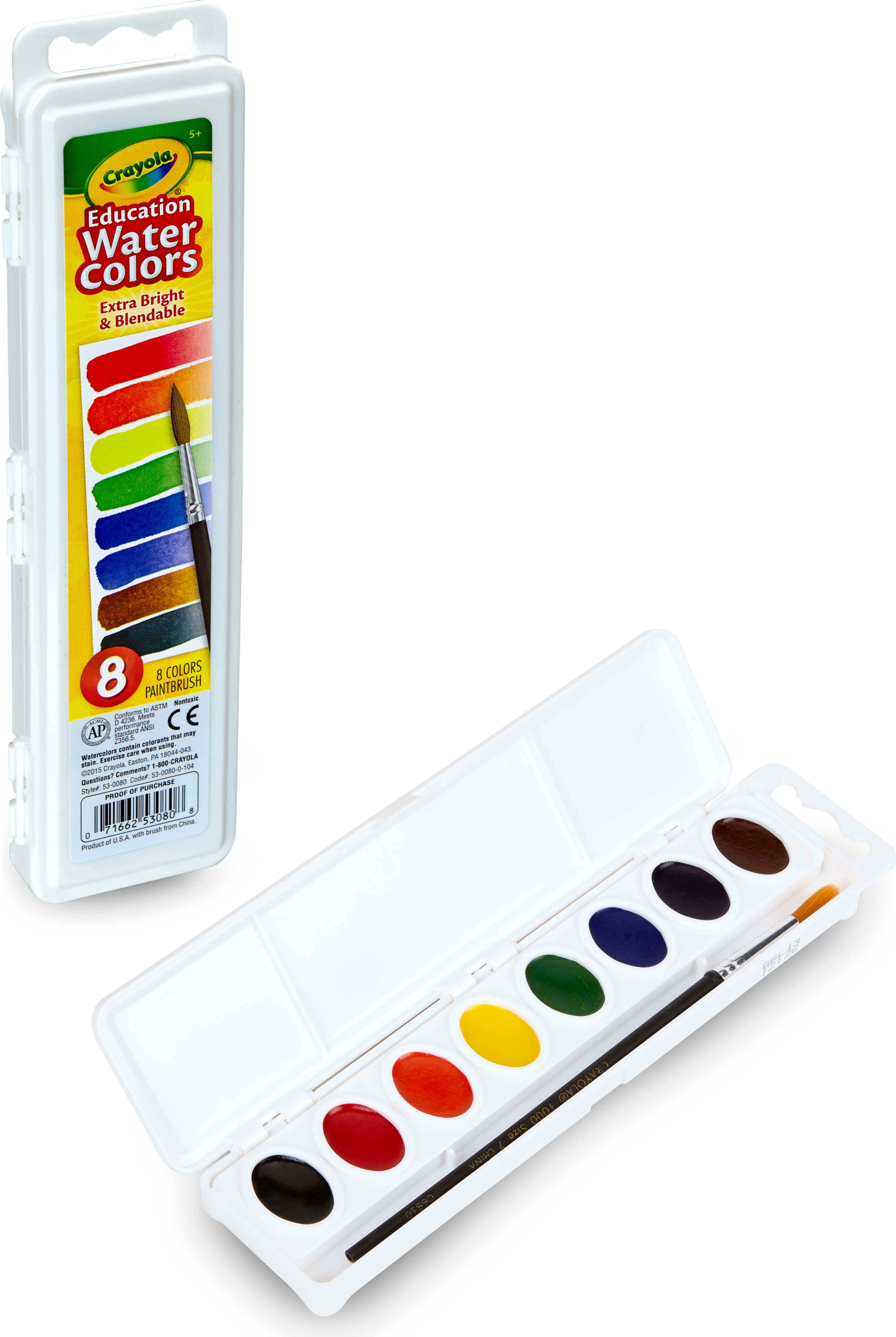 Watercolor Set 8 Oval Pans With Brush