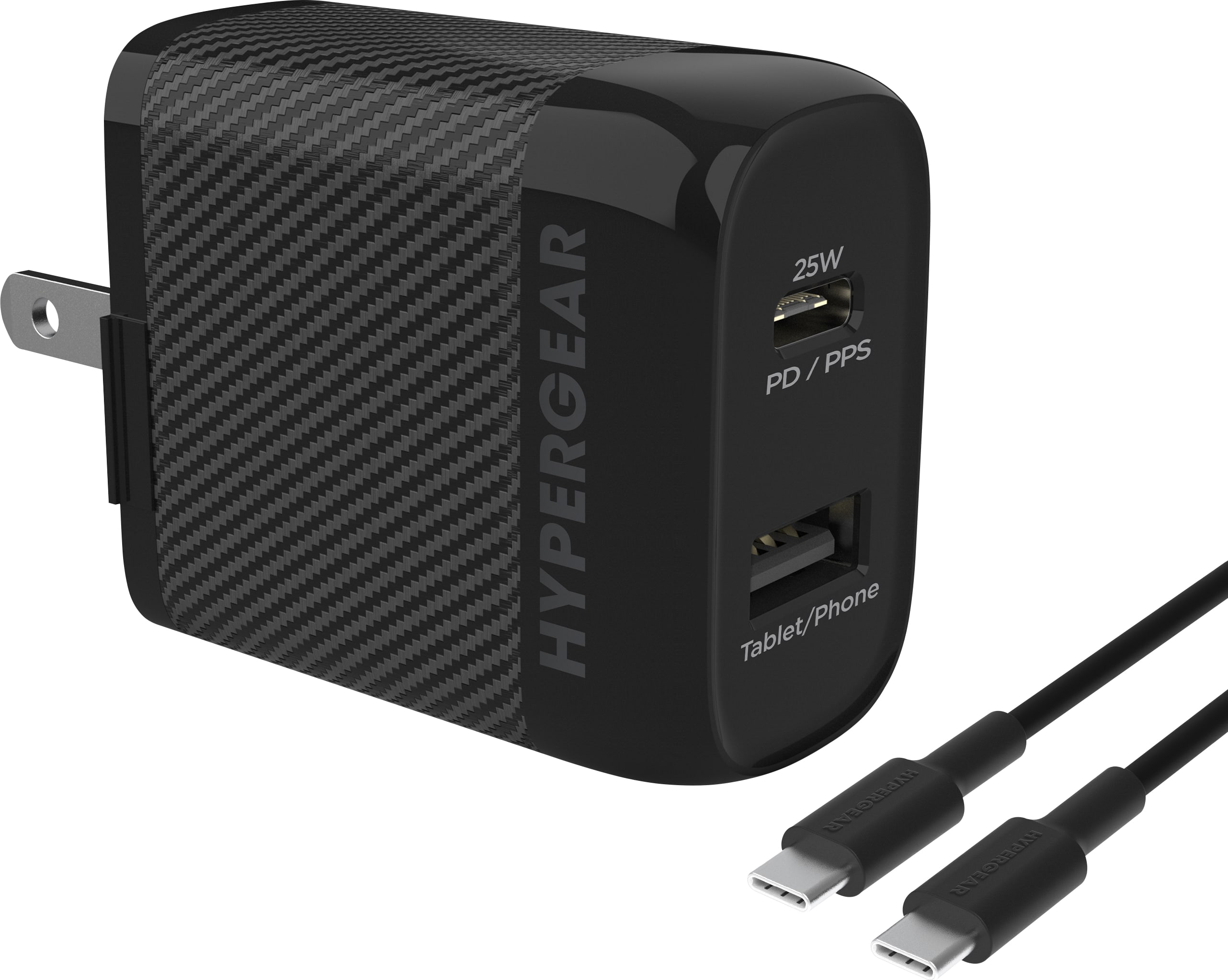 HyperGear SpeedBoost 25W PD USB-C Wall Kit, Black - ONLINE ONLY